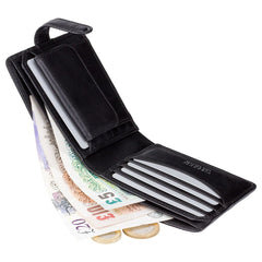 Черный мужской кошелек на кнопке Visconti TSC47 Riccardo (Black) - Visconti