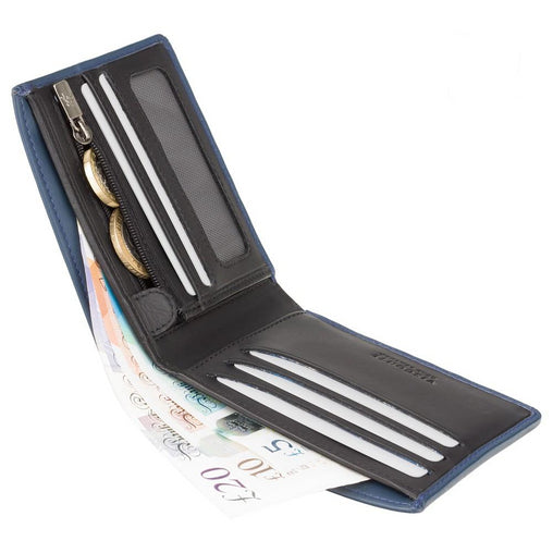 Компактный сине-черный мужской кошелек Visconti VSL33 Tap'n'Go (Blue/Black) -  Visconti