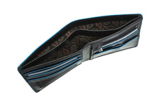 Черный мужской кошелек с синей каймой ALP85 Ozwald (Black) с защитой RFID - Visconti