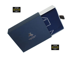 Черный мужской кошелек с синей каймой ALP85 Ozwald (Black) с защитой RFID -  Visconti