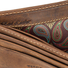 Коричневий вінтажний гаманець Visconti ART50 Aldo (Saddle Tan) Tap & Go