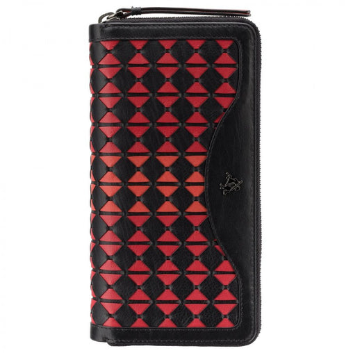 Женский черно-вишневый кошелек клатч на молнии Visconti  BR76 BLK/CHERRY