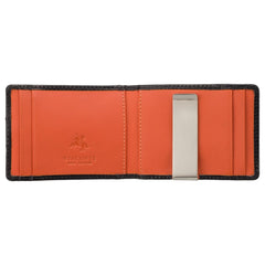 Черно-оранжевый мужской кошелек с зажимом Visconti VSL57 Tap'n'Go (Black Monza/Orange)