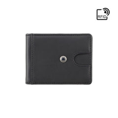 Черно-синий мужской кошелек с зажимом Visconti VSL57 Tap'n'Go (Black/Cobalt)