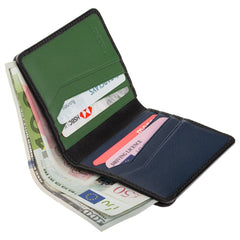 Маленький трехцветный мужской кошелек Visconti FN70 BLK/BL/GRN
