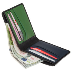 Компактный трехцветный мужской кошелек Visconti FN71 BLK/BL/GRN