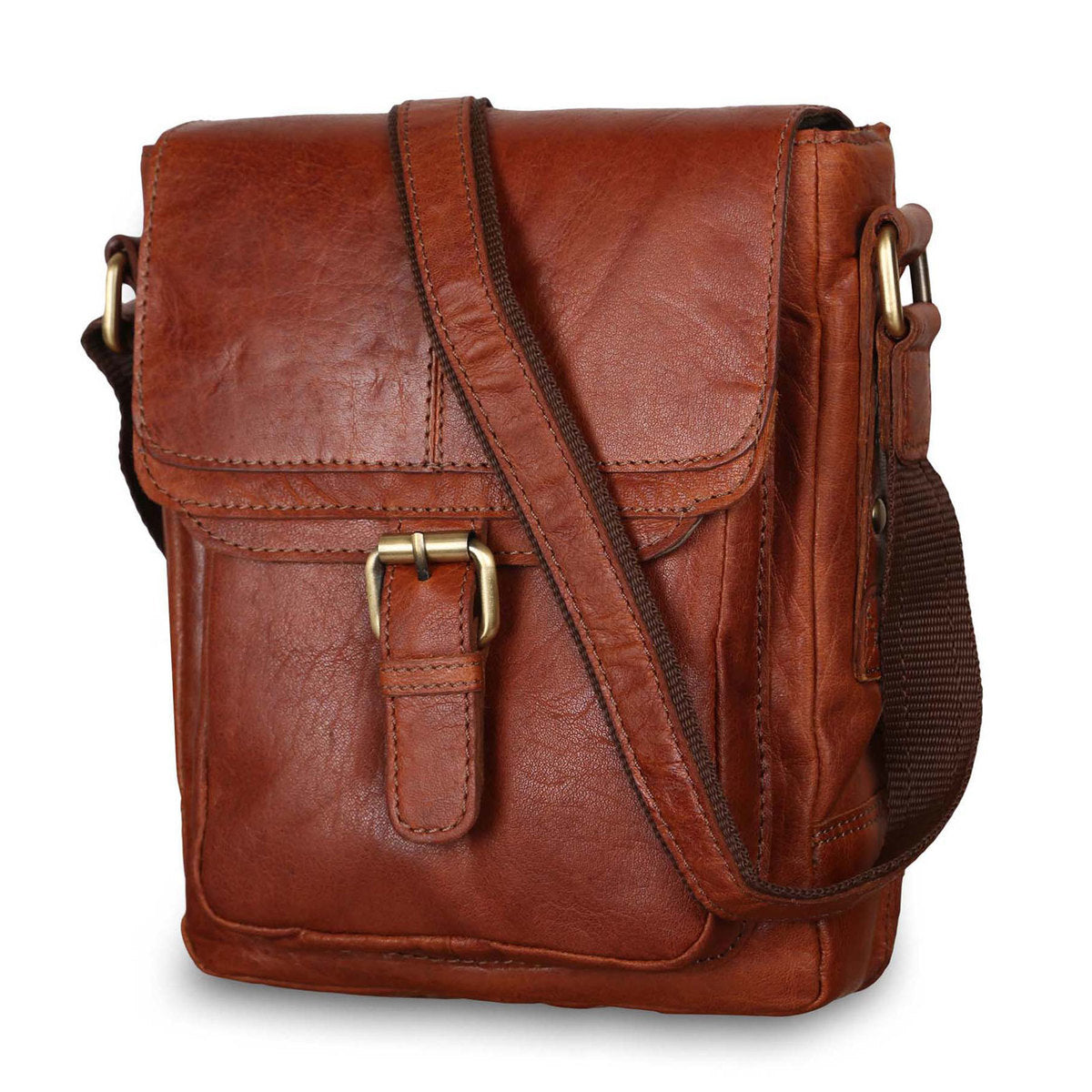 Мужская сумка на плечо Ashwood G32 HONEY (Медовая)