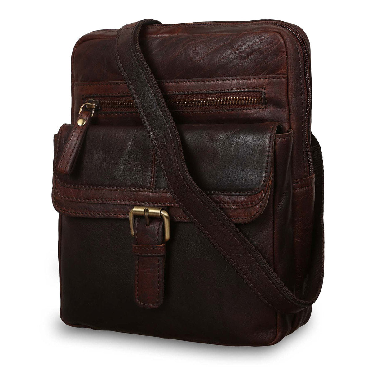 Чоловіча сумка на плече Ashwood G33 BRANDY (Бренді)