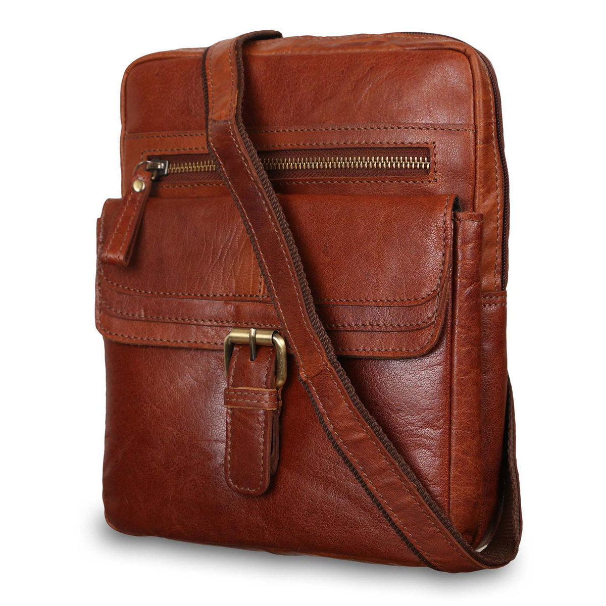 Чоловіча сумка на плече Ashwood G33 HONEY (руда)