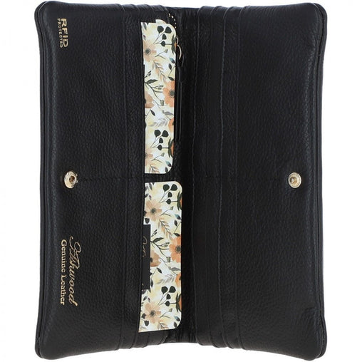 Женский кошелек на кнопке ASHWOOD J56 BLACK