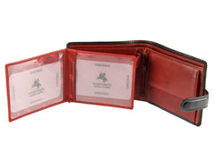 Черно-красный мужской кошелек на застежке Visconti TR35 Atlantis (Black/Red) -  Visconti