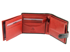 Черно-красный мужской кошелек на застежке Visconti TR35 Atlantis (Black/Red) -  Visconti