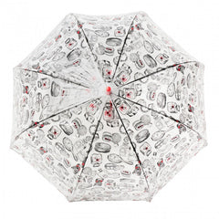 Дизайнерский женский зонт-трость прозрачный LULU GUINNESS BY FULTON L719 DRESSING TABLE (ДАМСКИЕ ШТУЧКИ)