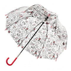 Дизайнерский женский зонт-трость прозрачный LULU GUINNESS BY FULTON L719 DRESSING TABLE (ДАМСКИЕ ШТУЧКИ)