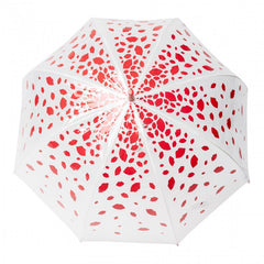 Дизайнерский женский зонт-трость прозрачный LULU GUINNESS BY FULTON L719 RAINING LIPS (Губы)