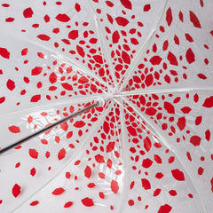 Дизайнерский женский зонт-трость прозрачный LULU GUINNESS BY FULTON L719 RAINING LIPS (Губы)