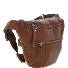 Коричнева сумка на пояс (бананка) Ashwood M54 (Cognat)