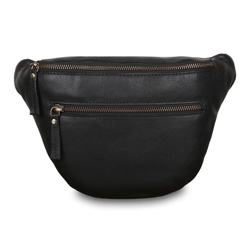 Чорна сумка на пояс (бананка) Ashwood M54 Black (Чорна)