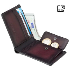 Темно-бордовий чоловічий гаманець Visconti MT92 B/BURGUNDY з монетницею