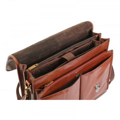 Коричневий шкіряний портфель Ashwood GARETH BRIEFCASE VT CHESTNUT