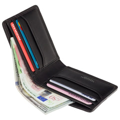 Черный винтажный мужской кошелек без монетницы Visconti PT105 Sergio (Black)