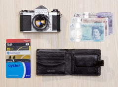 Черный мужской кошелек на кнопке Visconti TSC47 Riccardo (Black) - Visconti