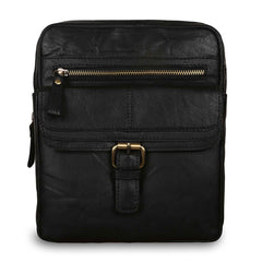 Чоловіча сумка на плече Ashwood G33 Black (чорна)