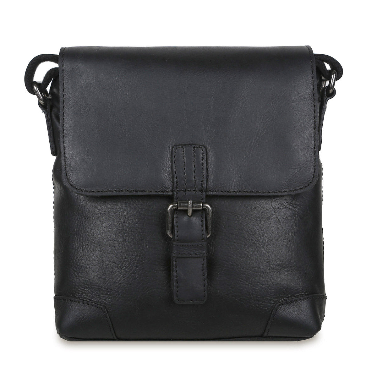 Чорна чоловіча сумка на плече Ashwood JACK BLACK