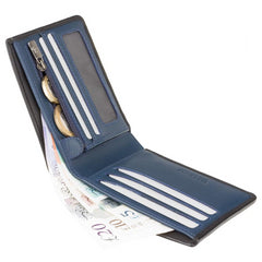 Компактный черно-синий мужской кошелек Visconti VSL33 Tap'n'Go (Black/Steel Blue) - Visconti