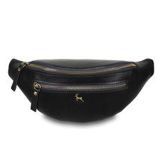 Жіноча синя сумка на пояс (бананка) Ashwood V32 Navy (Синій)