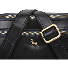 Жіноча синя сумка на пояс (бананка) Ashwood V32 Navy (Синій)