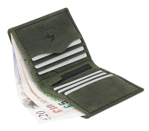 Зеленый компактный мужской кошелек 705 Arrow (Oil Green) -  Visconti