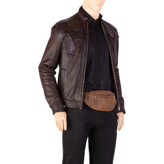 Коричневая сумка на пояс (бананка) Visconti 721 (Oil Brown) - Visconti