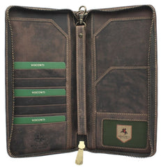 Мужской клатч (тревелер) Visconti 728 Wing (Oil Brown) -  Visconti