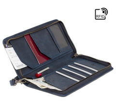 Мужской клатч (тревелер) Visconti 728 Wing (Oil Blue) -  Visconti