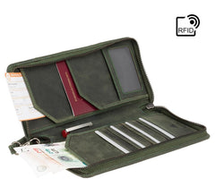 Мужской клатч (тревелер) Visconti 728 Wing (Oil Green) -  Visconti
