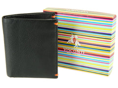 Компактный мужской кошелек без монетницы Visconti AP60 Thun (Black/Orange) - черно-оранжевый - Visconti