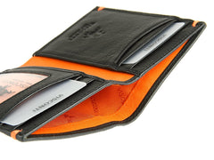 Компактный мужской кошелек без монетницы Visconti AP60 Thun (Black/Orange) - черно-оранжевый - Visconti
