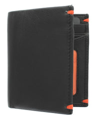 Компактный мужской кошелек без монетницы Visconti AP60 Thun (Black/Orange) - черно-оранжевый - Visconti