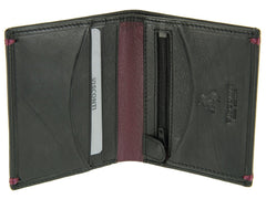 Небольшой мужской кошелек с монетницей на молнии Visconti AP61 Brig (Black/Burgundy) - Visconti