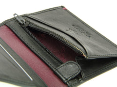 Небольшой мужской кошелек с монетницей на молнии Visconti AP61 Brig (Black/Burgundy) - Visconti