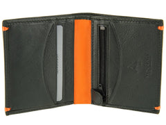 Небольшой мужской кошелек с монетницей на молнии Visconti AP61 Brig (Black/Orange) - Visconti