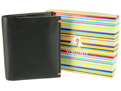 Небольшой мужской кошелек с монетницей на молнии Visconti AP61 Brig (Black/Orange) - Visconti