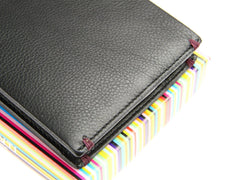 Классический черный мужской кошелек с монетницей Visconti AP62 Montreux (Black/Burgundy) -  Visconti