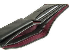 Классический черный мужской кошелек с монетницей Visconti AP62 Montreux (Black/Burgundy) -  Visconti