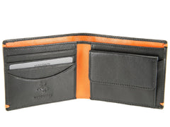 Классический черный мужской кошелек с монетницей Visconti AP62 Montreux (Black/Orange) -  Visconti