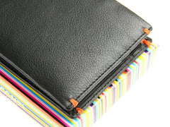 Классический черный мужской кошелек с монетницей Visconti AP62 Montreux (Black/Orange) - Visconti