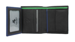 Мужской кошелек с зелено-синим декором Visconti BD22 Dr. No (Black/Green) - Visconti