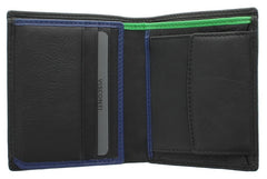 Мужской кошелек с зелено-синим декором Visconti BD22 Dr. No (Black/Green) - Visconti