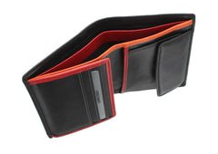Мужской кошелек с оранжево-красным декором Visconti BD22 Dr. No (Black/Orange) - Visconti